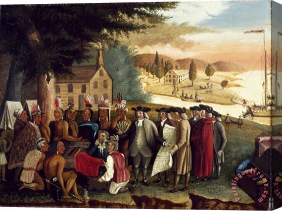 Edward Hicks Penn's Treaty with The Indians Stretched Canvas Print / Canvas Art