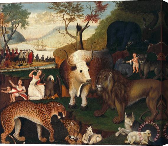 Edward Hicks The Peaceable Kingdom 2 Stretched Canvas Painting / Canvas Art