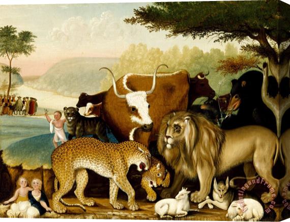 Edward Hicks The Peaceable Kingdom Stretched Canvas Painting / Canvas Art