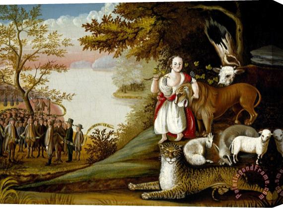 Edward Hicks The Peaceable Kingdom Stretched Canvas Painting / Canvas Art