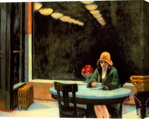 Edward Hopper Automat Stretched Canvas Painting / Canvas Art
