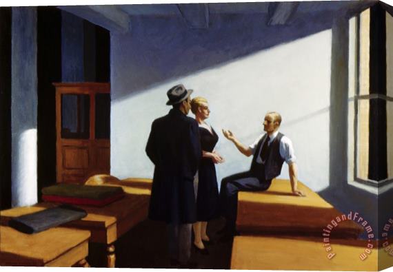 Edward Hopper Conference at Night Stretched Canvas Print / Canvas Art