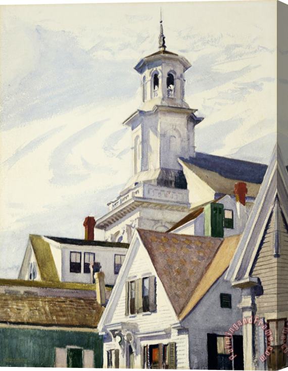 Edward Hopper Methodist Church Tower Stretched Canvas Print / Canvas Art