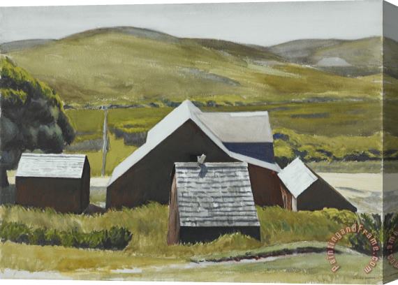 Edward Hopper Roofs of The Cobb Barn Stretched Canvas Print / Canvas Art