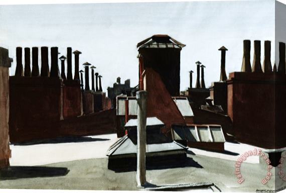Edward Hopper Roofs of Washington Square Stretched Canvas Print / Canvas Art