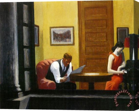 Edward Hopper Room in New York Stretched Canvas Print / Canvas Art