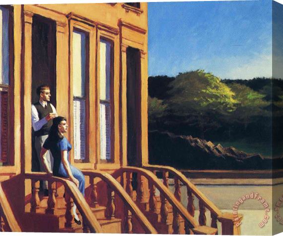 Edward Hopper Sunlight on Brownstones Stretched Canvas Painting / Canvas Art