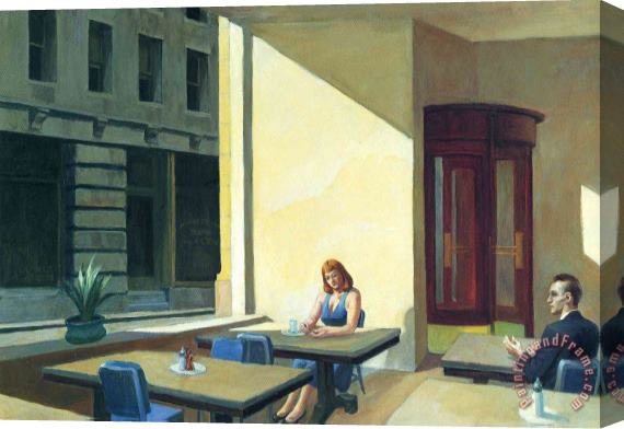 Edward Hopper Sunlights in Cafeteria Stretched Canvas Painting / Canvas Art