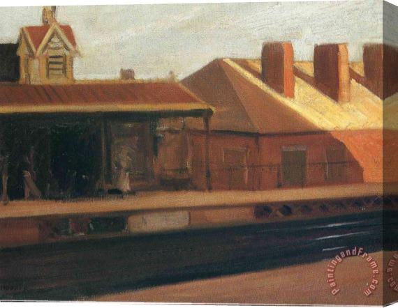 Edward Hopper The El Station Stretched Canvas Painting / Canvas Art