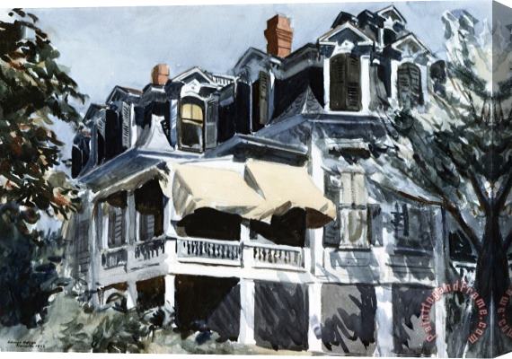 Edward Hopper The Mansard Roof Stretched Canvas Painting / Canvas Art