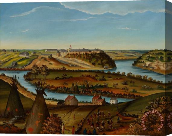 Edward K Thomas View Of Fort Snelling Stretched Canvas Print / Canvas Art