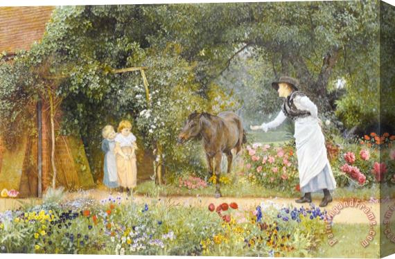 Edward Killingworth Johnson Catching The Pony Stretched Canvas Painting / Canvas Art