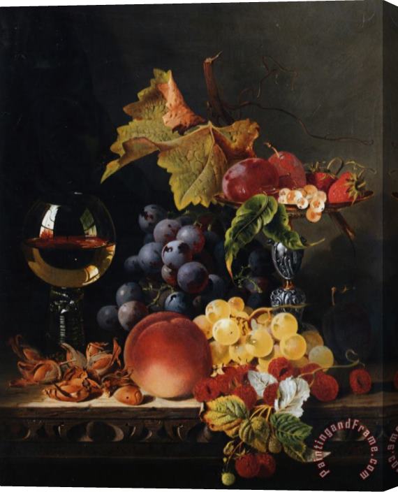 Edward Ladell Still Life with Wine Goblet Stretched Canvas Print / Canvas Art