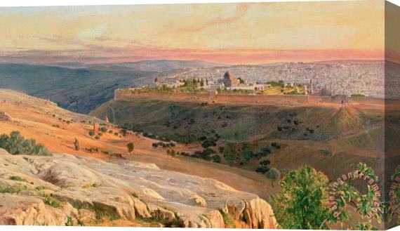 Edward Lear Jerusalem From The Mount Of Olives Stretched Canvas Print / Canvas Art