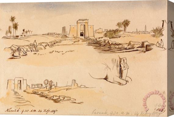 Edward Lear Karnak, 9 30 Am, 24 February 1867 (546) Stretched Canvas Painting / Canvas Art