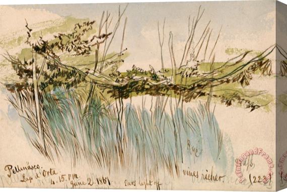 Edward Lear Pettenasco, Lago D'orta Stretched Canvas Print / Canvas Art