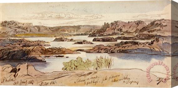 Edward Lear Philae, 5 20 Pm, 30 January 1867 (275) Stretched Canvas Painting / Canvas Art