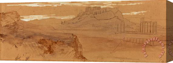 Edward Lear Sketches of Athens Stretched Canvas Painting / Canvas Art