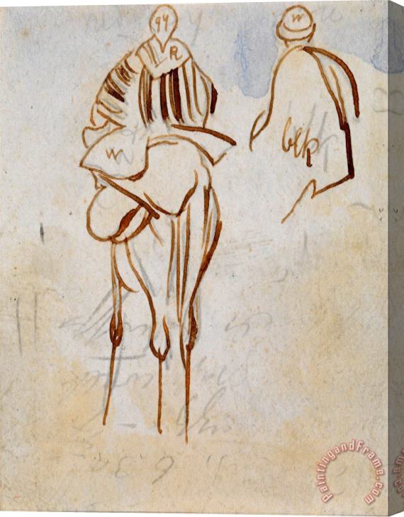 Edward Lear Study of an Egyptian Man on a Camel Stretched Canvas Print / Canvas Art