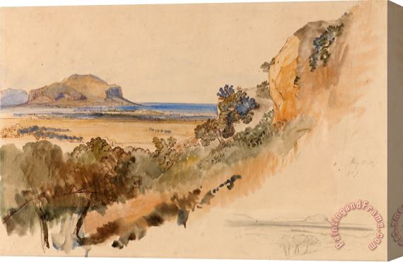 Edward Lear View Near Palermo Stretched Canvas Painting / Canvas Art