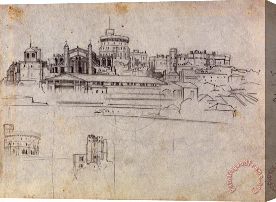 Edward Lear Windsor Castle Stretched Canvas Print / Canvas Art