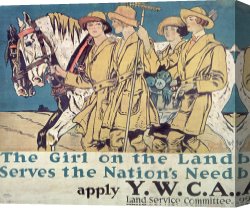 World S Largest Fully Steerable Radio Telescope And Barn Canvas Prints - World War I YWCA poster by Edward Penfield