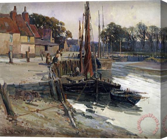 Edward Reginald Frampton A Cornish Fishing Village Stretched Canvas Painting / Canvas Art