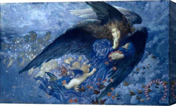 Edward Robert Hughes Night with Her Train of Stars Stretched Canvas ...