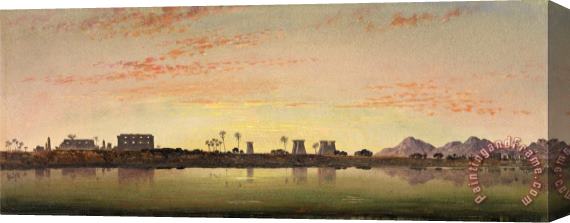 Edward William Cooke Pylons at Karnak, The Theban Mountains in The Distance Stretched Canvas Print / Canvas Art