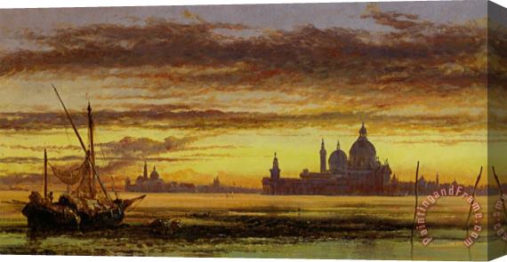 Edward William Cooke Sunset Sky, Salute And San Giorgio Maggiore Stretched Canvas Painting / Canvas Art