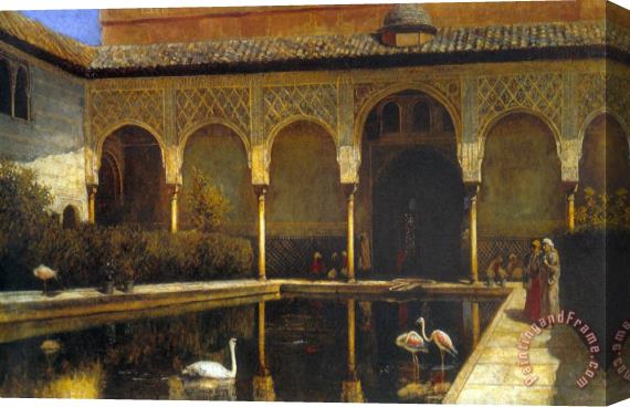 Edwin Lord Weeks A Court in The Alhambra Stretched Canvas Print / Canvas Art