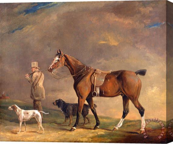 Edwin W. Cooper of Beccles A Sportsman with Shooting Pony And Gun Dogs Stretched Canvas Painting / Canvas Art