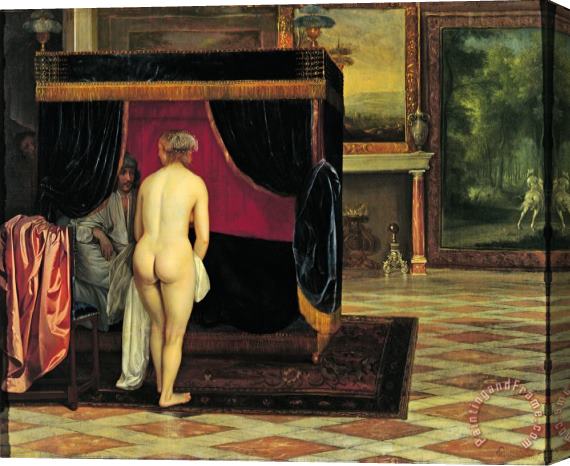 Eglon Hendrik Van Der Neer Kandaules' Wife Discovering The Hiding Gyges Stretched Canvas Painting / Canvas Art