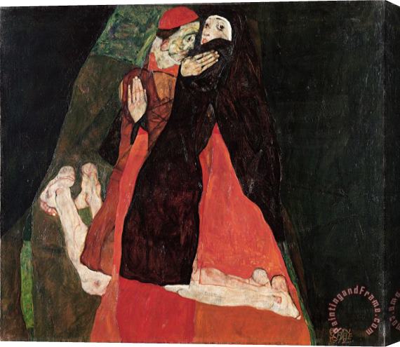 Egon Schiele Cardinal And Nun (caress) Stretched Canvas Print / Canvas Art