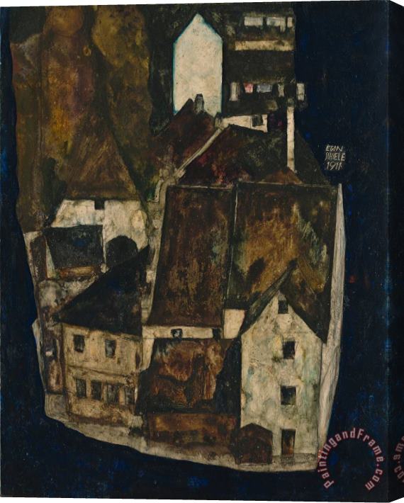 Egon Schiele Dead City III (city on The Blue River Iii) Stretched Canvas Print / Canvas Art
