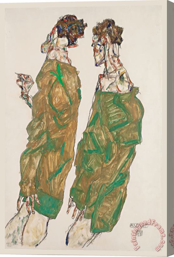 Egon Schiele Devotion Stretched Canvas Painting / Canvas Art