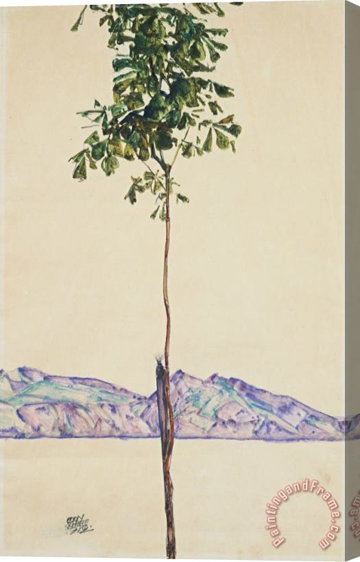 Egon Schiele Little Tree (chestnut Tree at Lake Constance) Stretched Canvas Painting / Canvas Art