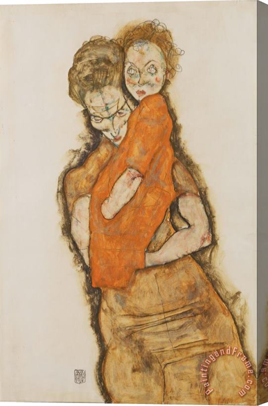 Egon Schiele Mother And Child Stretched Canvas Print / Canvas Art