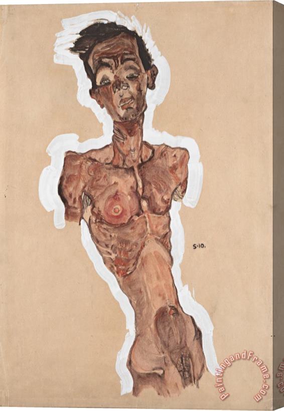 Egon Schiele Nude Self Portrait Stretched Canvas Painting / Canvas Art