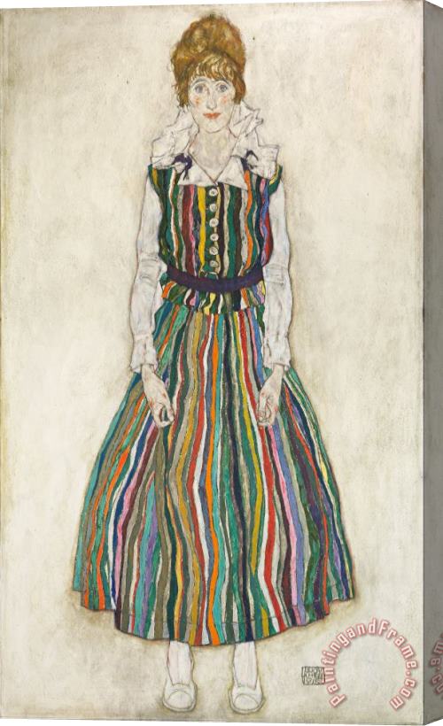Egon Schiele Portrait of Edith (the Artist's Wife) Stretched Canvas Print / Canvas Art