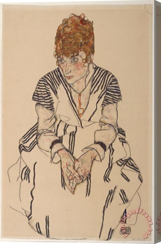 Egon Schiele Portrait of The Artist's Sister in Law, Adele Harms, 1917 Stretched Canvas Painting / Canvas Art