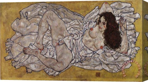 Egon Schiele Reclining Woman Stretched Canvas Painting / Canvas Art