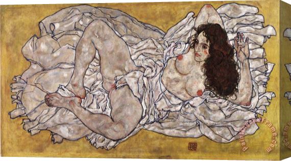 Egon Schiele Reclining Woman Stretched Canvas Print / Canvas Art
