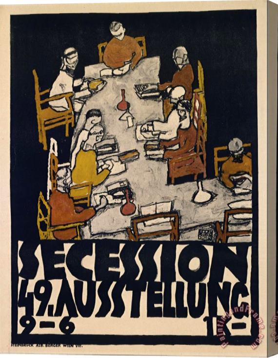 Egon Schiele Secession 49. Exhibition Stretched Canvas Painting / Canvas Art