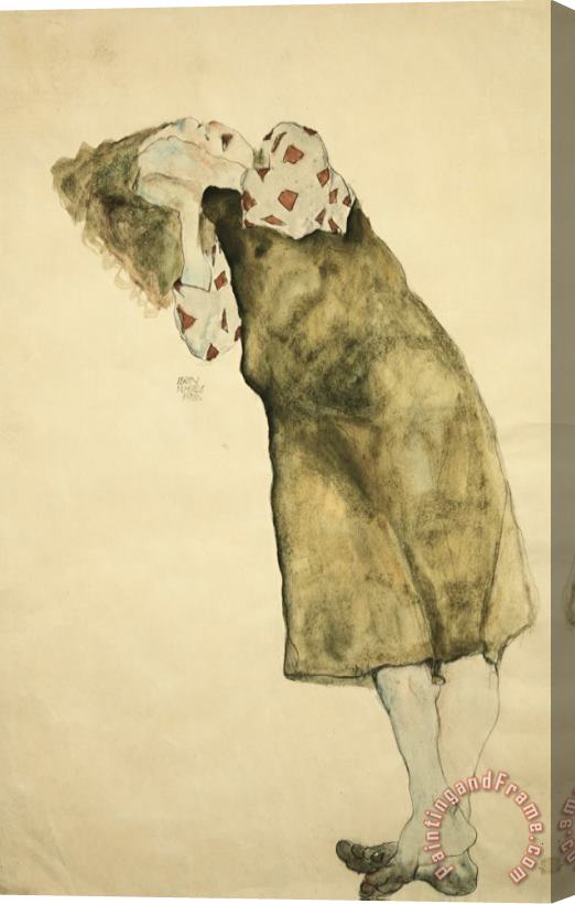 Egon Schiele Sleeping Girl Stretched Canvas Print / Canvas Art