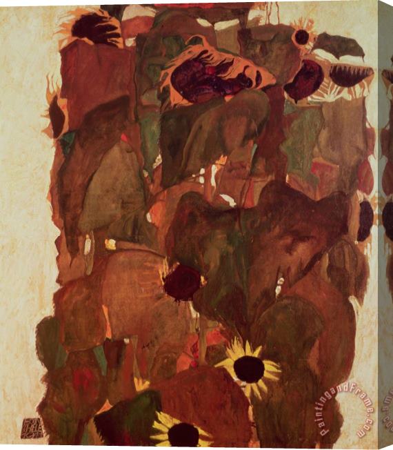 Egon Schiele Sunflowers II Stretched Canvas Painting / Canvas Art