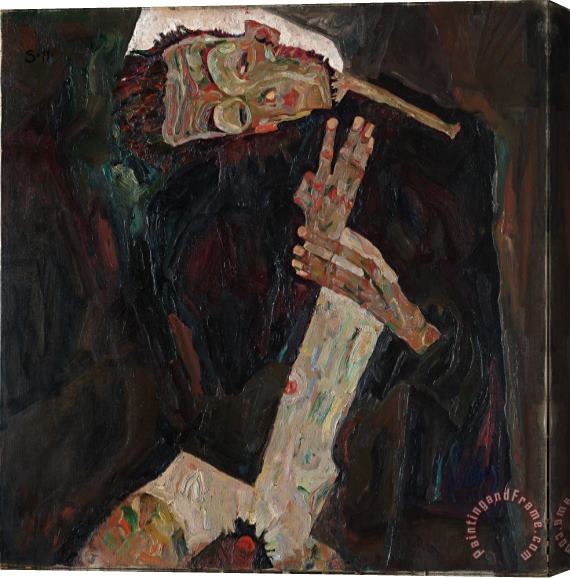 Egon Schiele The Lyricist Stretched Canvas Painting / Canvas Art