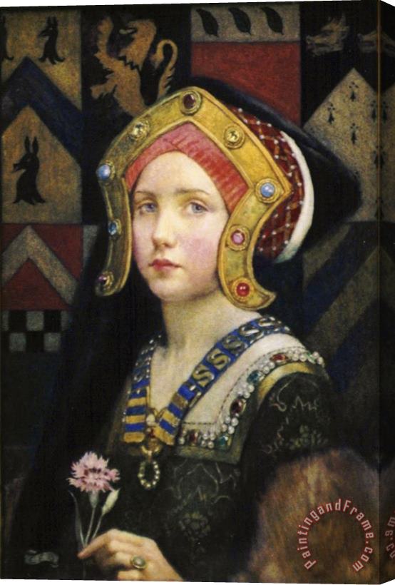Eleanor Fortescue Brickdale Head of a Tudor Girl Stretched Canvas Painting / Canvas Art