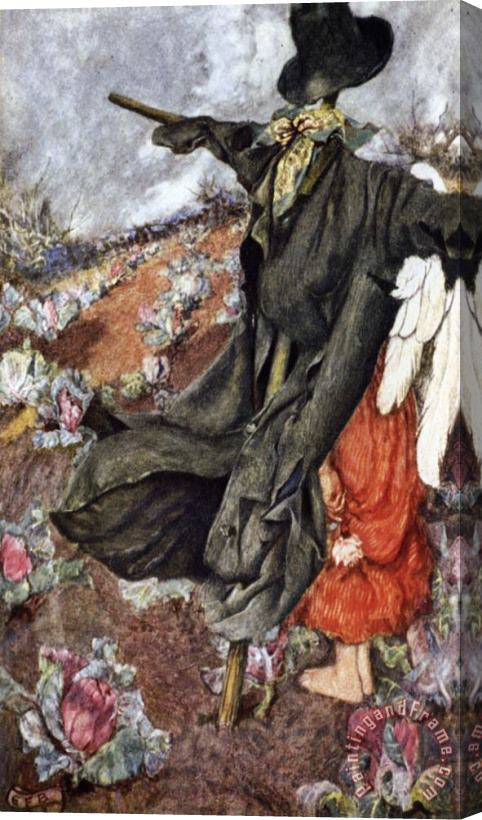 Eleanor Fortescue Brickdale Love And The Scarecrow Stretched Canvas Painting / Canvas Art