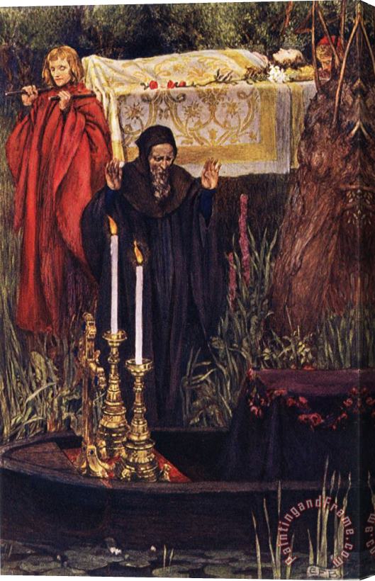 Eleanor Fortescue Brickdale The Passing of Elaine Stretched Canvas Painting / Canvas Art